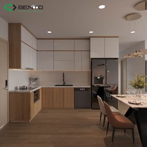 tủ bếp nhựa cho nhà có trẻ nhỏ