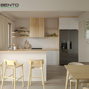 Tủ bếp nhựa vân gỗ