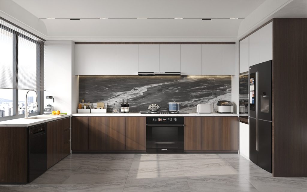 Tủ bếp sử dụng tấm nhựa bento