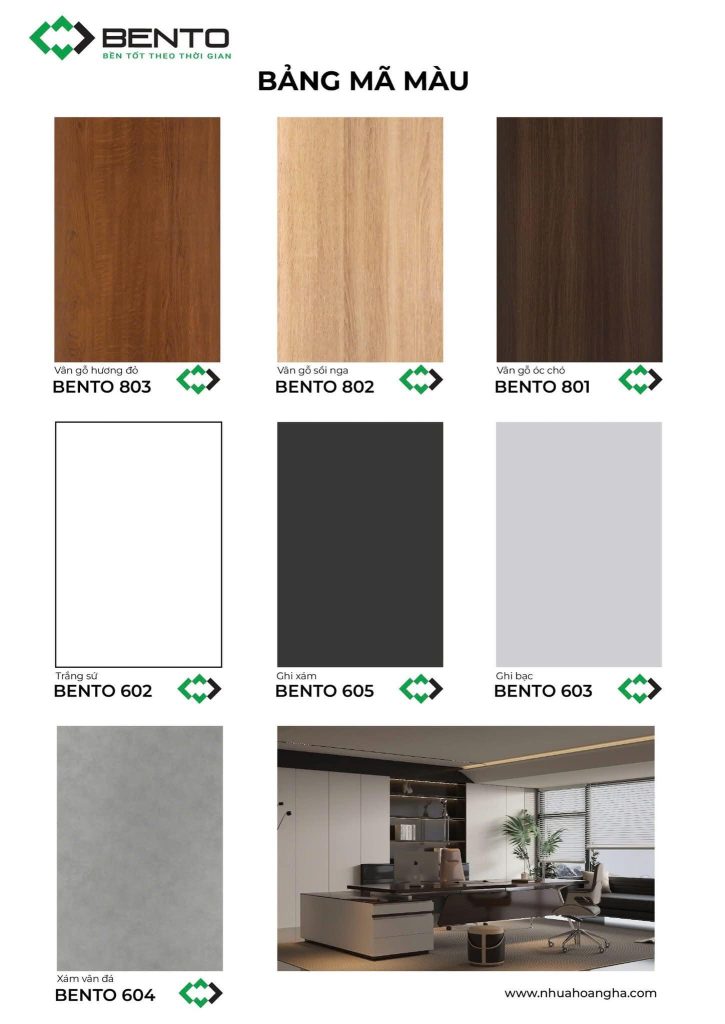 Bảng mã màu bento