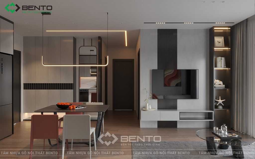 Kệ tivi kết hợp tủ trang trí