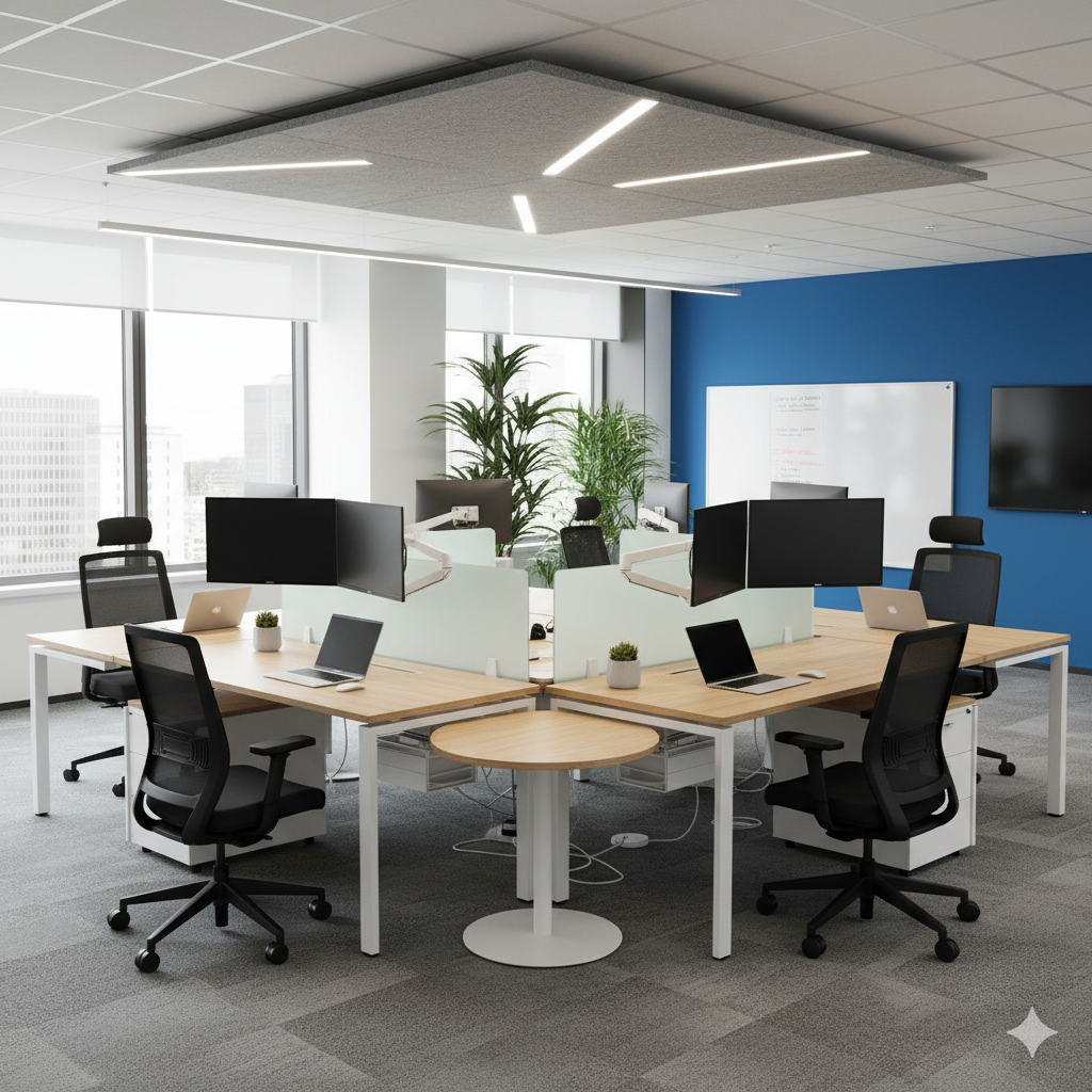 Cụm Bàn Làm Việc Nhóm 5 Người