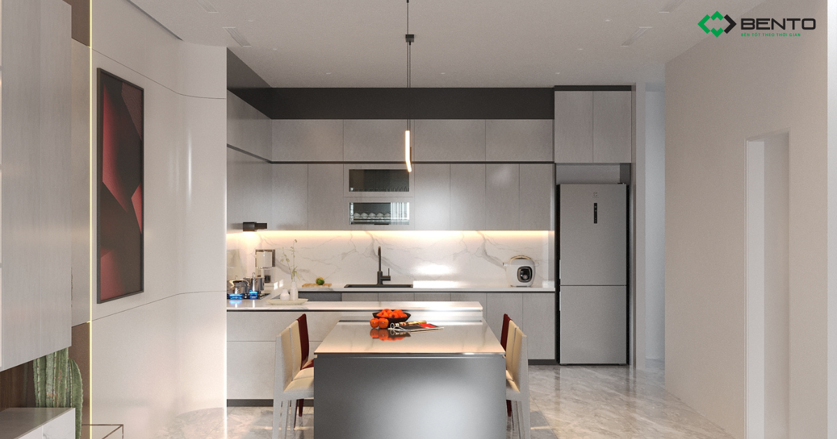Phòng bếp từ tấm nhựa nội thất