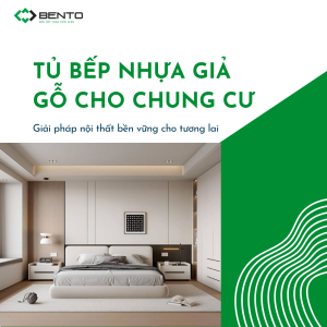 Tủ bếp nhựa giả gỗ cho chung cư