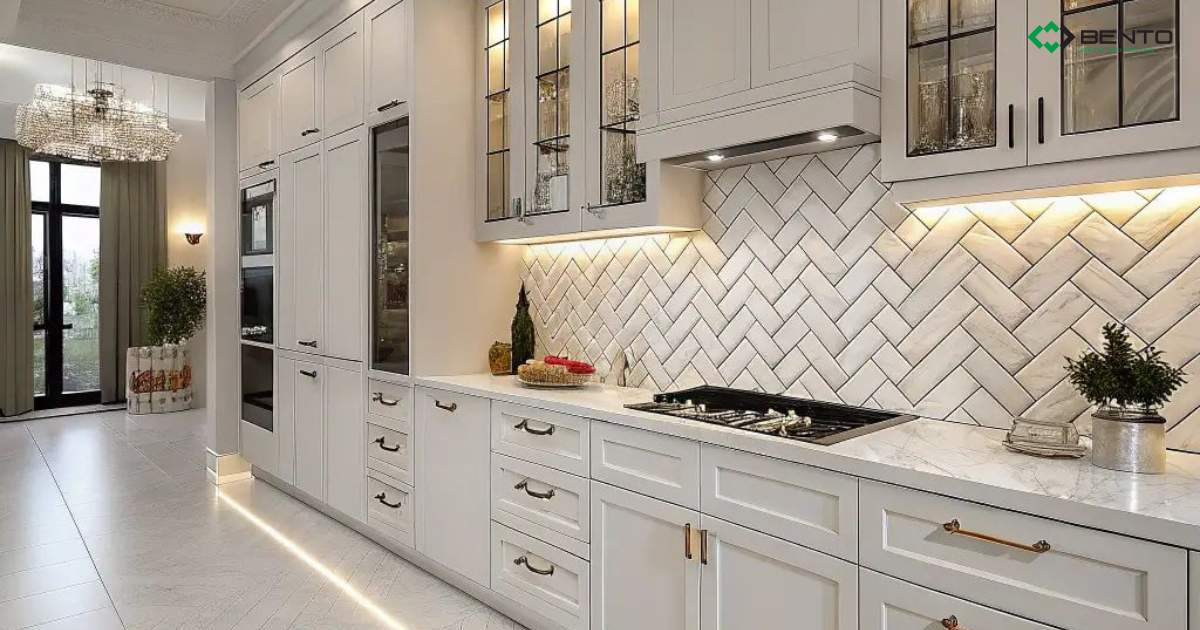 Tủ bếp đẹp Tân cổ điển