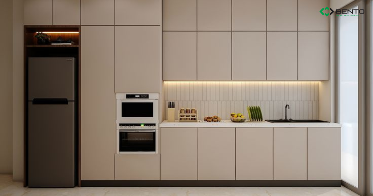 Tủ bếp đẹp phong cách Tối giản