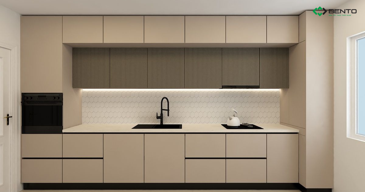 Tủ bếp đẹp phong cách Tối giản