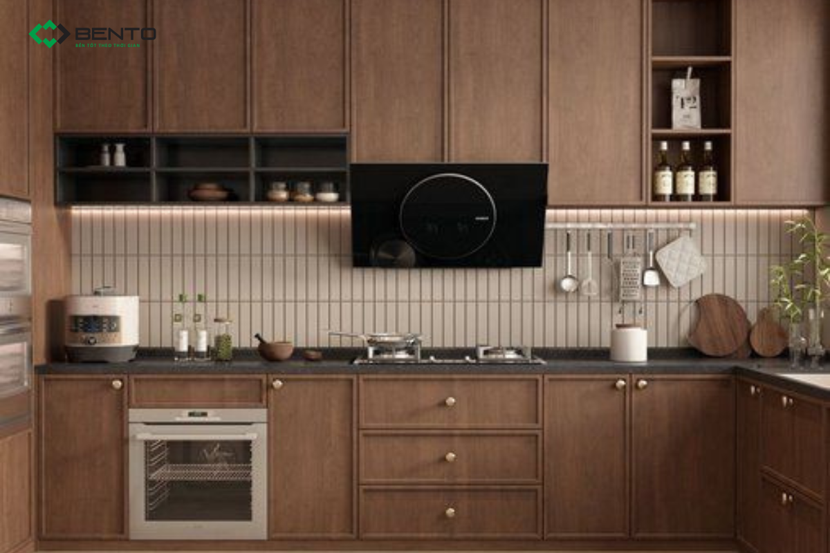 Tủ bếp nhựa giả gỗ