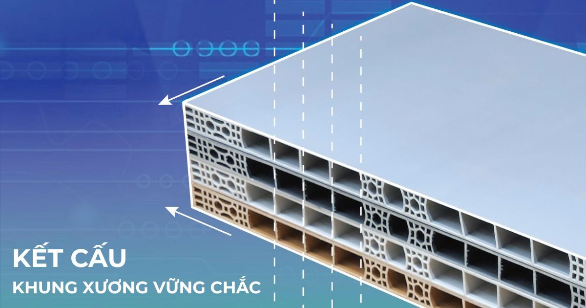 Phân tích chi tiết cấu tạo tấm nhựa nội thất gồm lớp lõi, bề mặt và liên kết, từ đó giải thích khả năng chịu lực và độ bền thực tế.