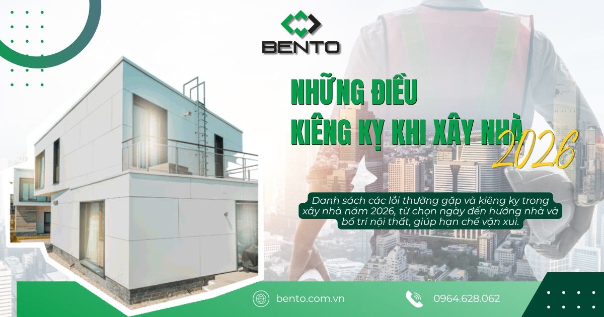 Danh sách các lỗi thường gặp và kiêng kỵ trong xây nhà năm 2026, từ chọn ngày đến hướng nhà và bố trí nội thất, giúp hạn chế vận xui.