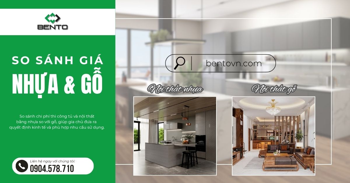 So sánh giá nhựa nội thất khi thi công so với gỗ, giúp gia chủ đưa ra quyết định kinh tế và phù hợp nhu cầu sử dụng.