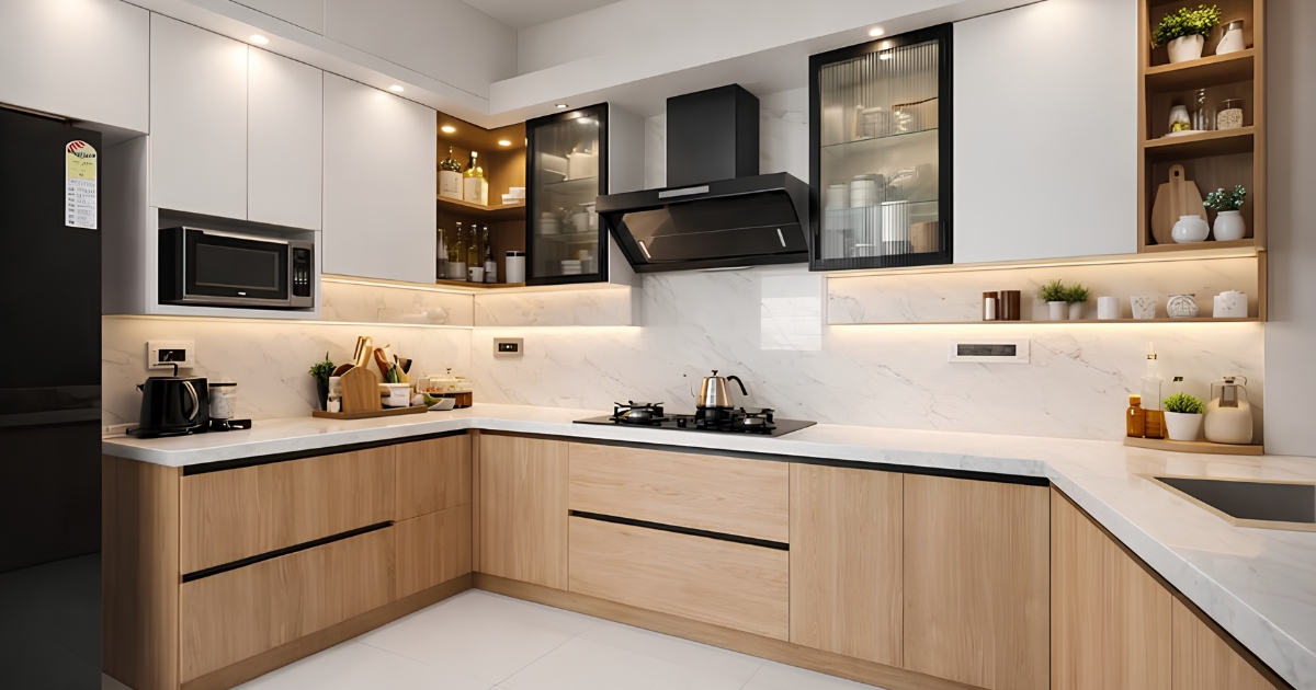 Tổng hợp mẫu tủ bếp chữ L giúp tận dụng góc chết hiệu quả, phù hợp nhà nhỏ, chung cư và không gian bếp cần tối ưu diện tích.