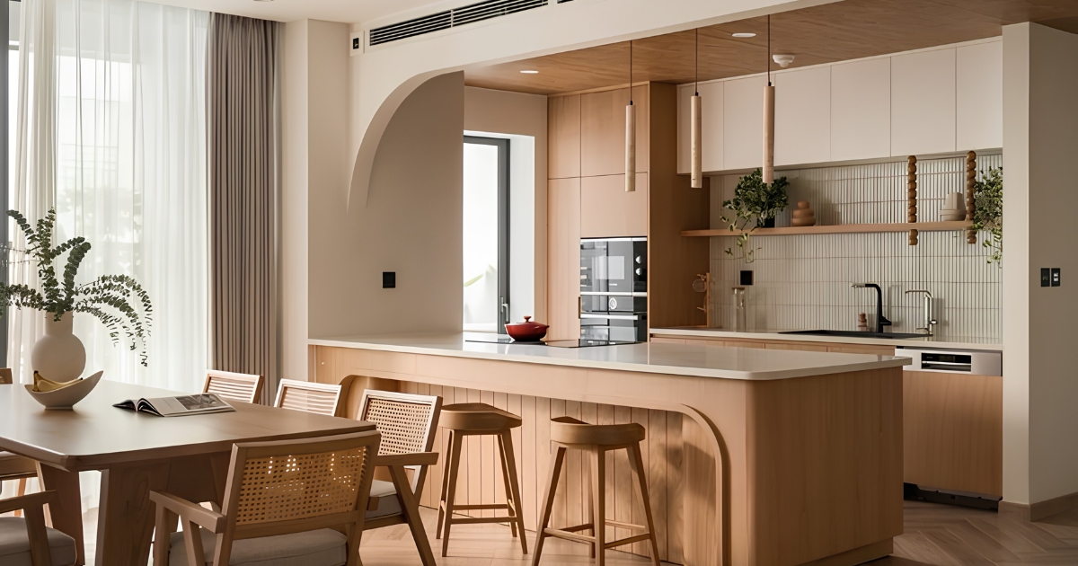 Cách thiết kế tủ bếp nhà ống phù hợp đặc trưng không gian hẹp, thiếu sáng, giúp bếp gọn gàng và dễ sử dụng hơn.
