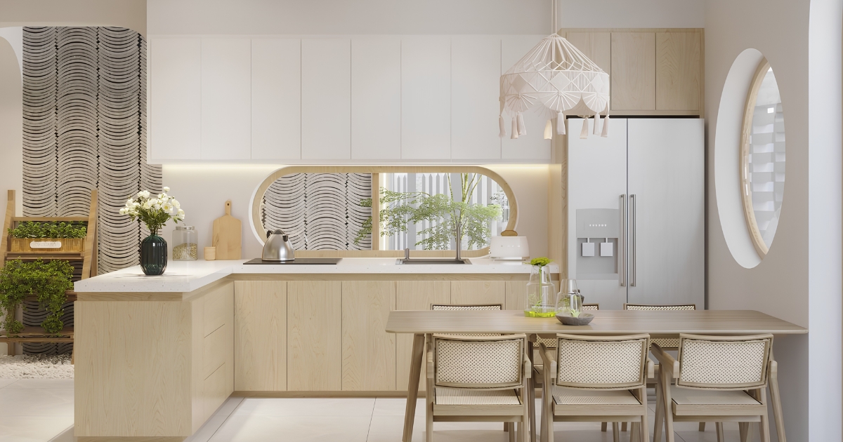Cách thiết kế tủ bếp nhà ống phù hợp đặc trưng không gian hẹp, thiếu sáng, giúp bếp gọn gàng và dễ sử dụng hơn.