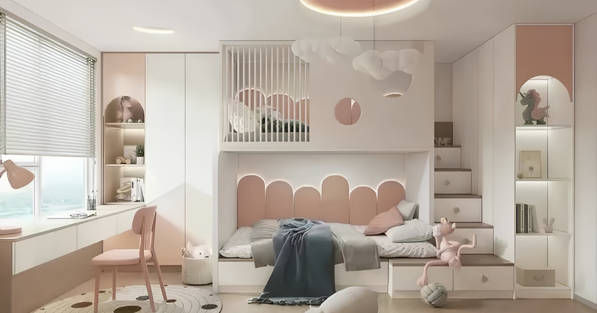 Gợi ý thiết kế nội thất trẻ em với tấm nhựa Bento, từ tủ quần áo đến kệ lưu trữ, tạo không gian ngăn nắp và phù hợp với trẻ.